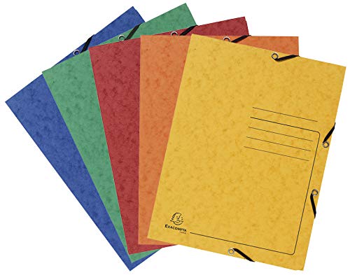 Elasticated Folder 240x320mm A4 355gsm Mottled Pressboard Pack of 5