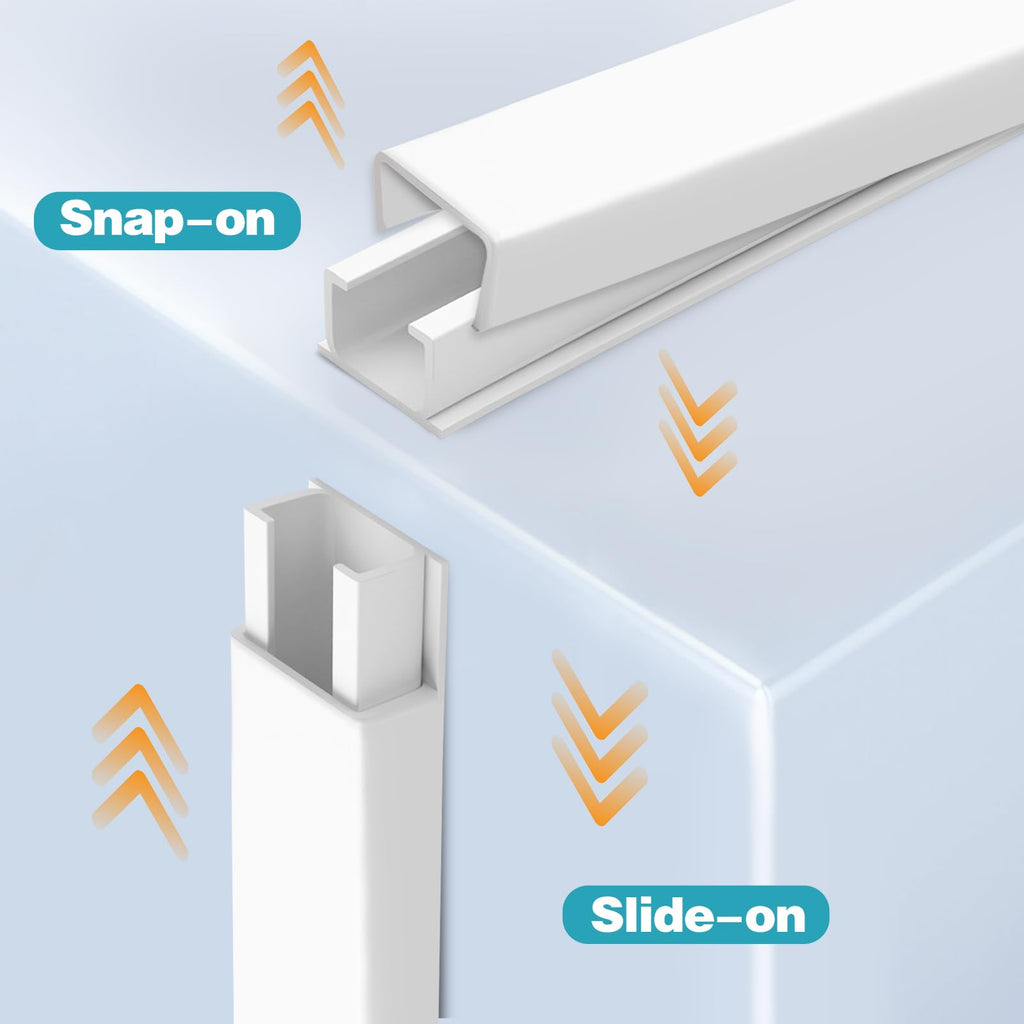 Electric Cable Trunking Kit 2.4m White Self-Adhesive Cable Duct 6 pcs
