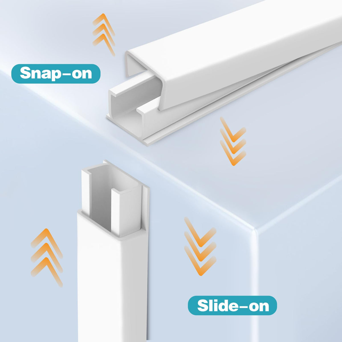 Electric Cable Trunking Kit 2.4m White Self-Adhesive Cable Duct 6 pcs