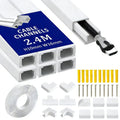 Electric Cable Trunking Kit 2.4m White Self-Adhesive Cable Duct 6 pcs
