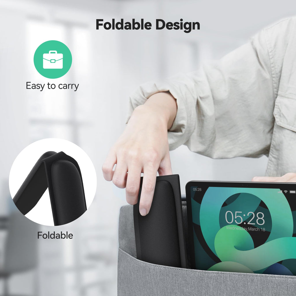 Ergonomic Foldable Mouse Mat & Keyboard Wrist Rest Set, Memory Foam