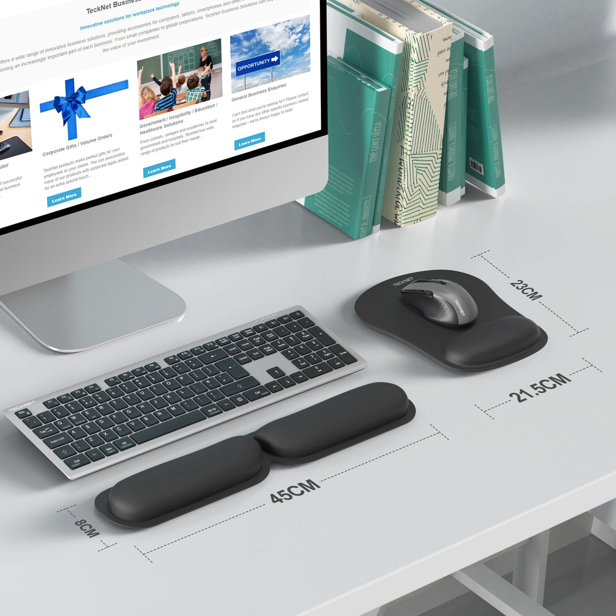Ergonomic Foldable Mouse Mat & Keyboard Wrist Rest Set, Memory Foam