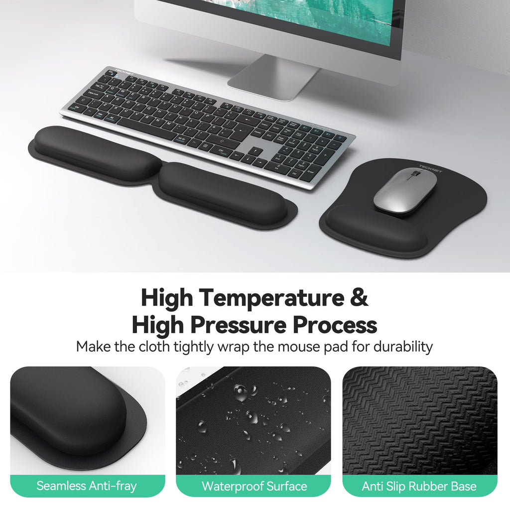 Ergonomic Foldable Mouse Mat & Keyboard Wrist Rest Set, Memory Foam
