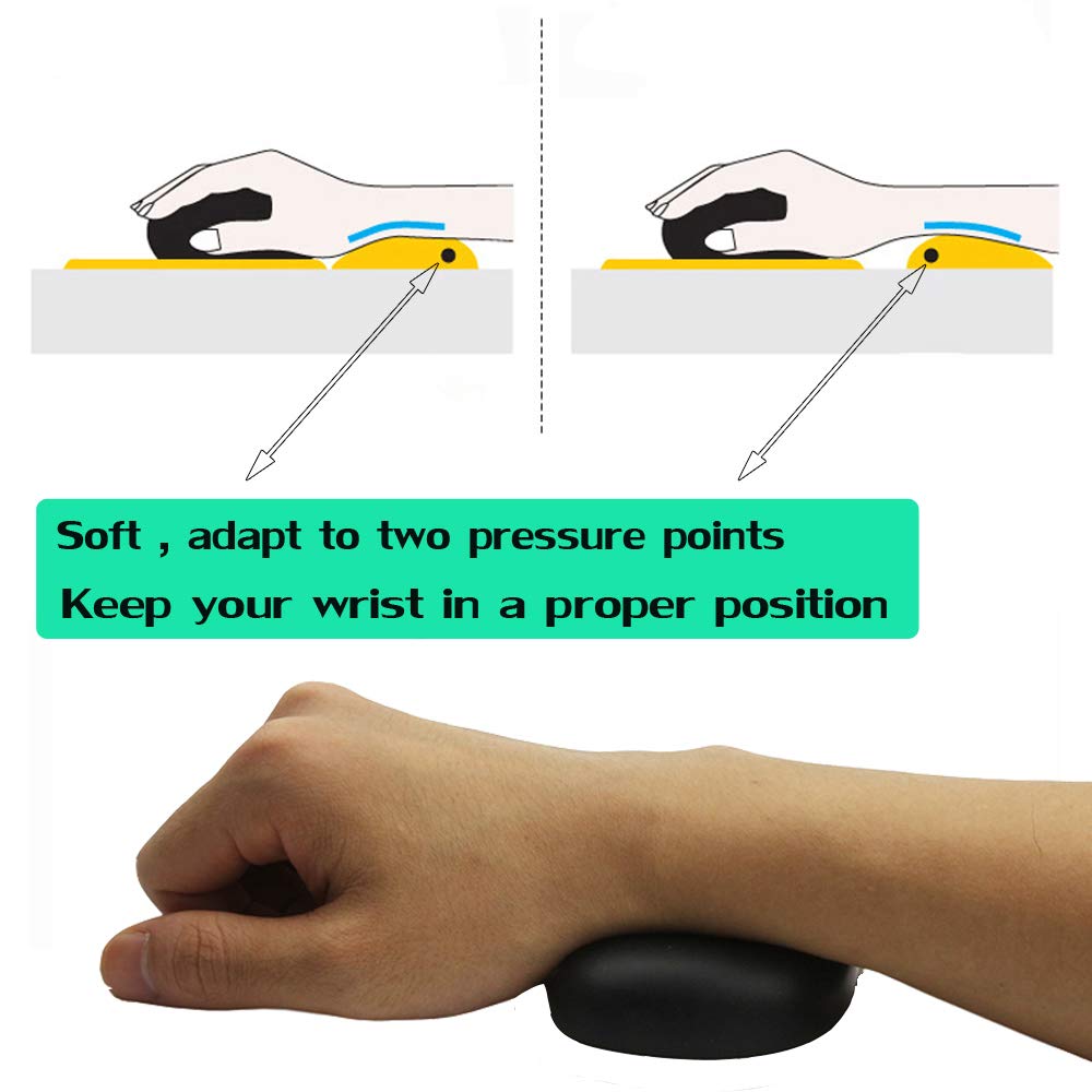 Ergonomic Memory Foam Wrist Rest for Mouse — Anti-Skid Wrist Pad