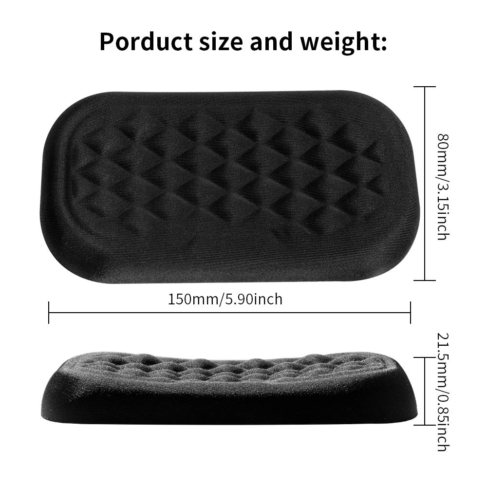 Ergonomic Mouse Wrist Rest, Memory Foam - Black