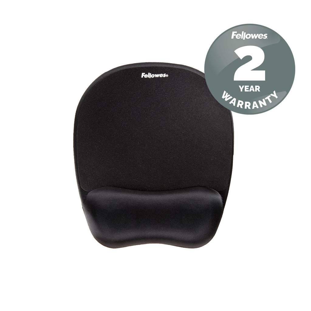 Everyday Memory Foam Mousepad with Wrist Support, Black