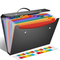 Expanding Accordion File Folder with Handle, 13-Pocket A4 Document Organizer