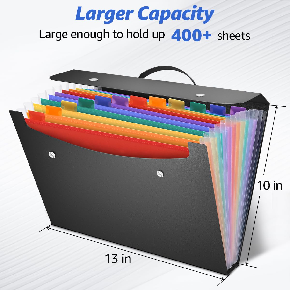 Expanding Accordion File Folder with Handle, 13-Pocket A4 Document Organizer