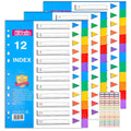 File Dividers A4 3-Pack 12-Part Coloured