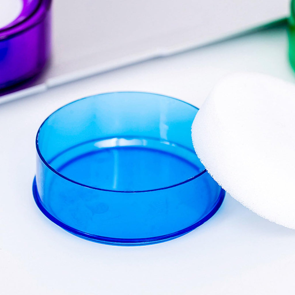 Finger Wet Sponge Set — Round Fingertip Counting Tools 2.7" (Blue & Purple)
