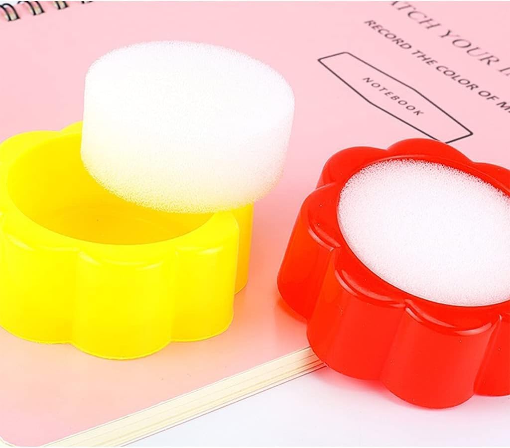 Flower-Shaped Counting Finger Moistener Sponge — 2 Pack (Blue)
