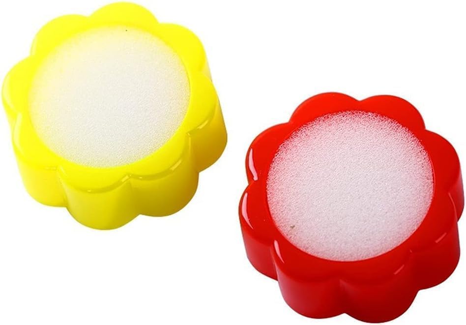 Flower-Shaped Counting Finger Moistener Sponge — 2 Pack (Blue)