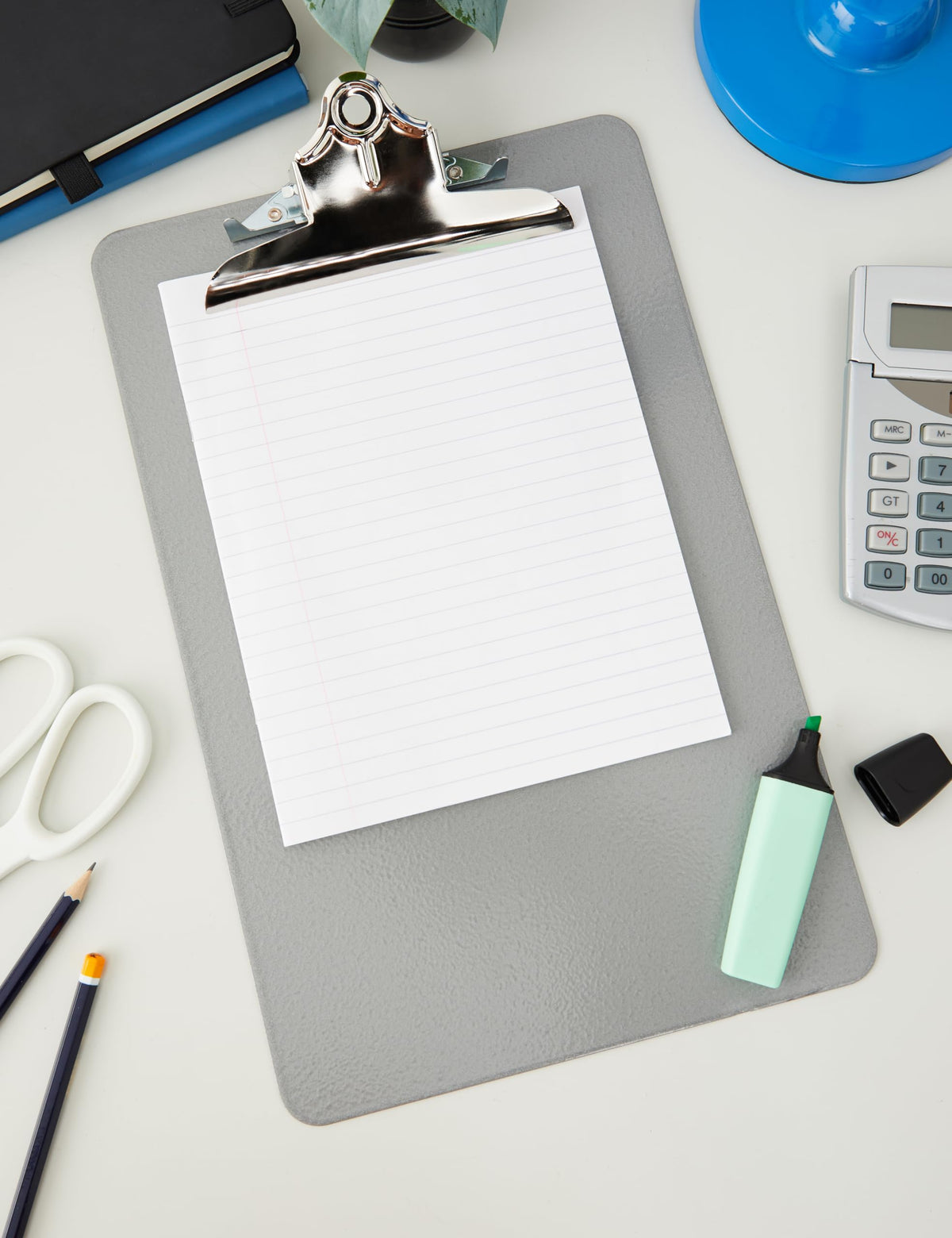 Foolscap/A4 Steel Clipboard — Grey
