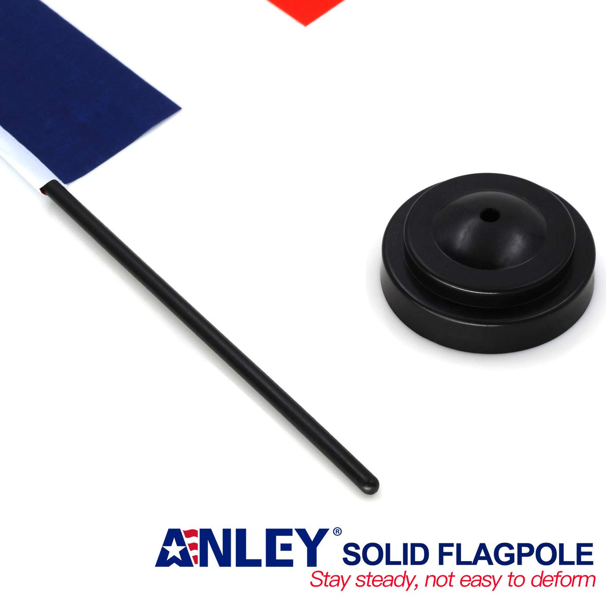 France 6x4 Inch Desk Flag Set with 12" Pole, Black Base
