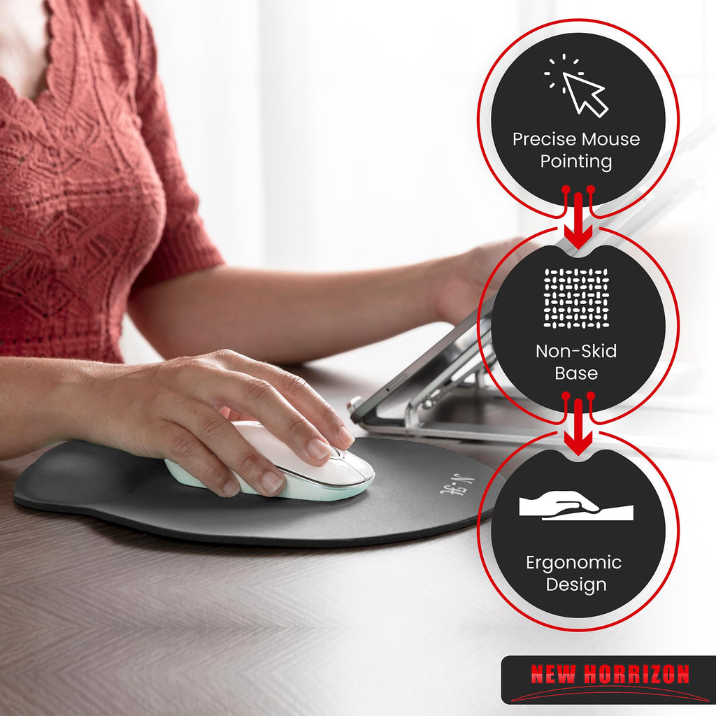 Gel Ergonomic Mouse Pad with Wrist Support, Black