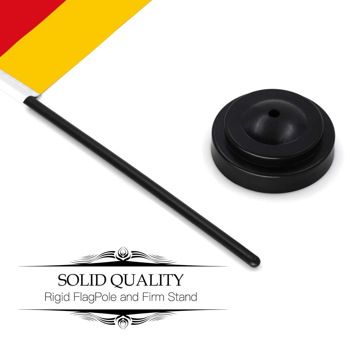 Germany 6x4 Inch Desk Flag with 12" Solid Pole and Black Base