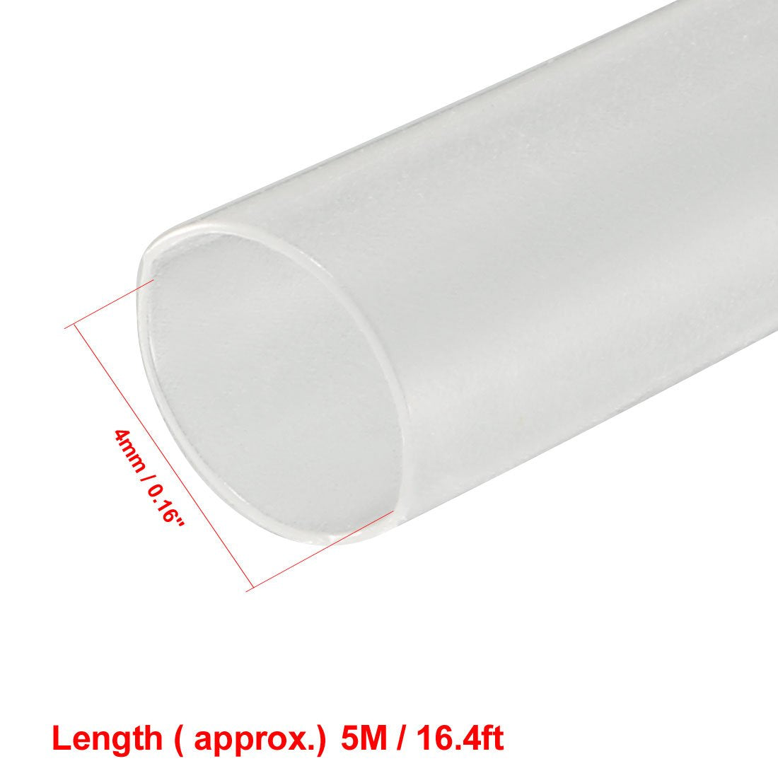Heat Shrink Tubing 4mm Dia, 5m Length, 2:1 Shrink, Clear