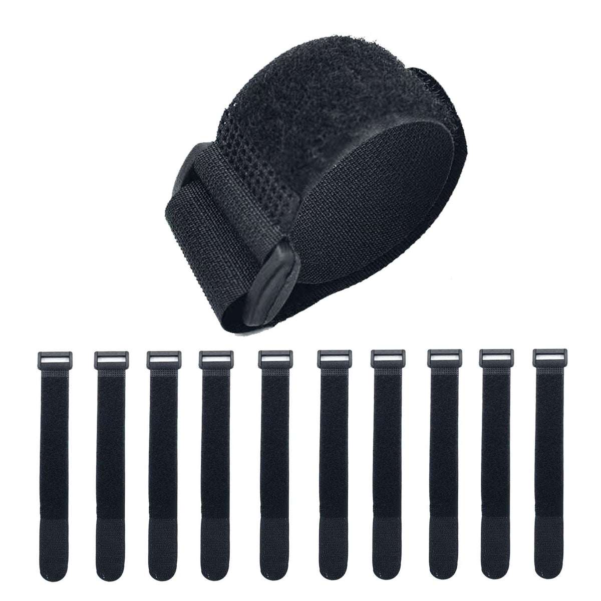 Hook and Loop Cable Straps 10-Pack, 1" x 8" Reusable Nylon Ties