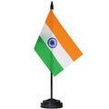 India Desk Flag Set 6 x 4 in Mini Flag with 12 in Solid Pole
