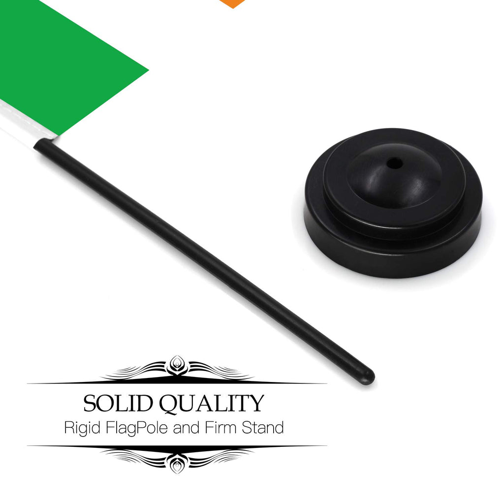 Ireland Desk Flag Set - 6 x 4 in Mini Desktop Flag with 12 in Pole