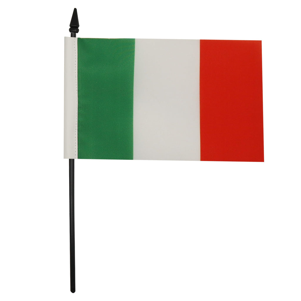 Italy Table Flag 15 x 10 cm 100D Polyester with Plastic Base