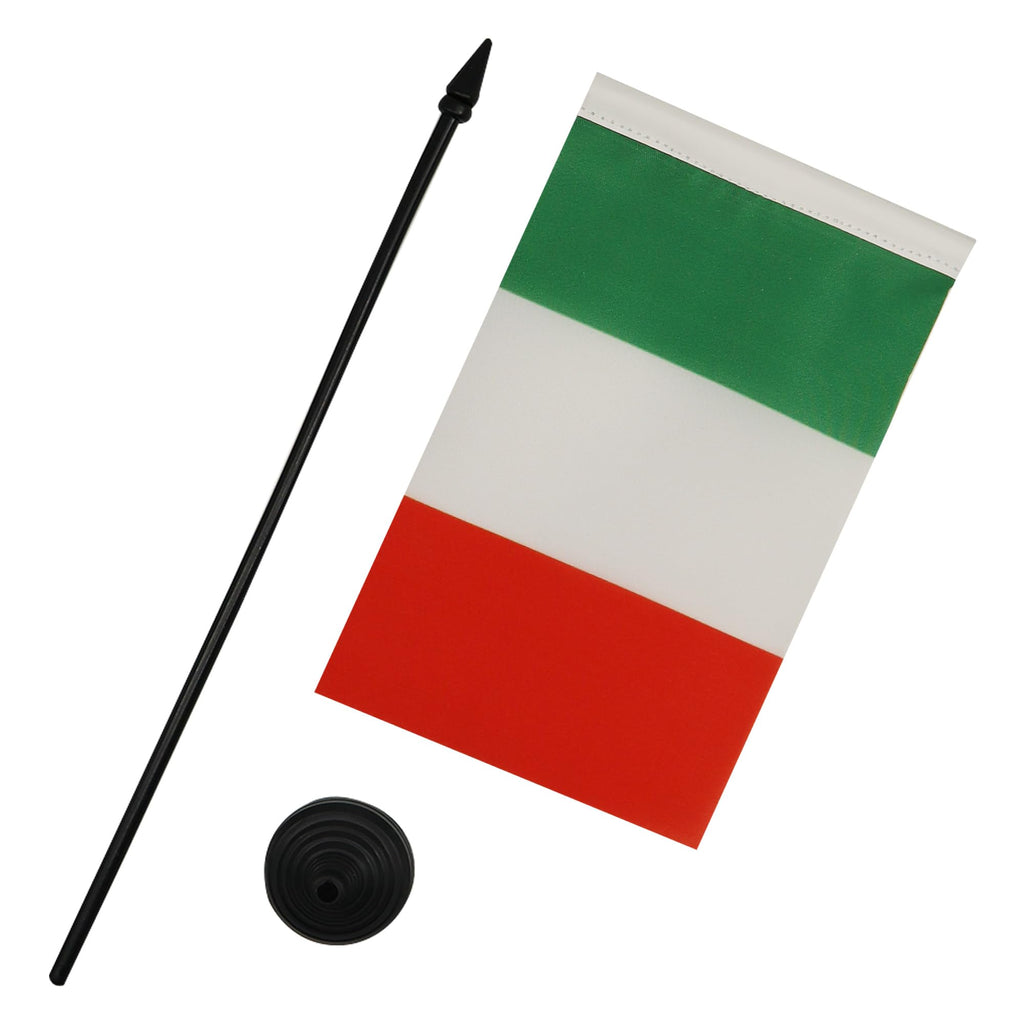 Italy Table Flag 15 x 10 cm 100D Polyester with Plastic Base