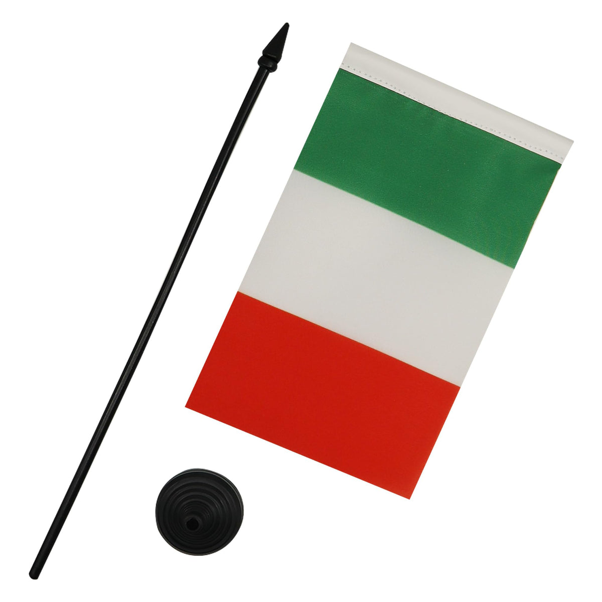 Italy Table Flag 15 x 10 cm 100D Polyester with Plastic Base