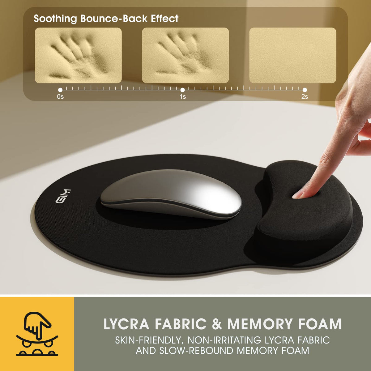Keyboard & Mouse Mat Set — Ergonomic Gel Mouse Pad with Memory Foam Wrist Support (S-01)