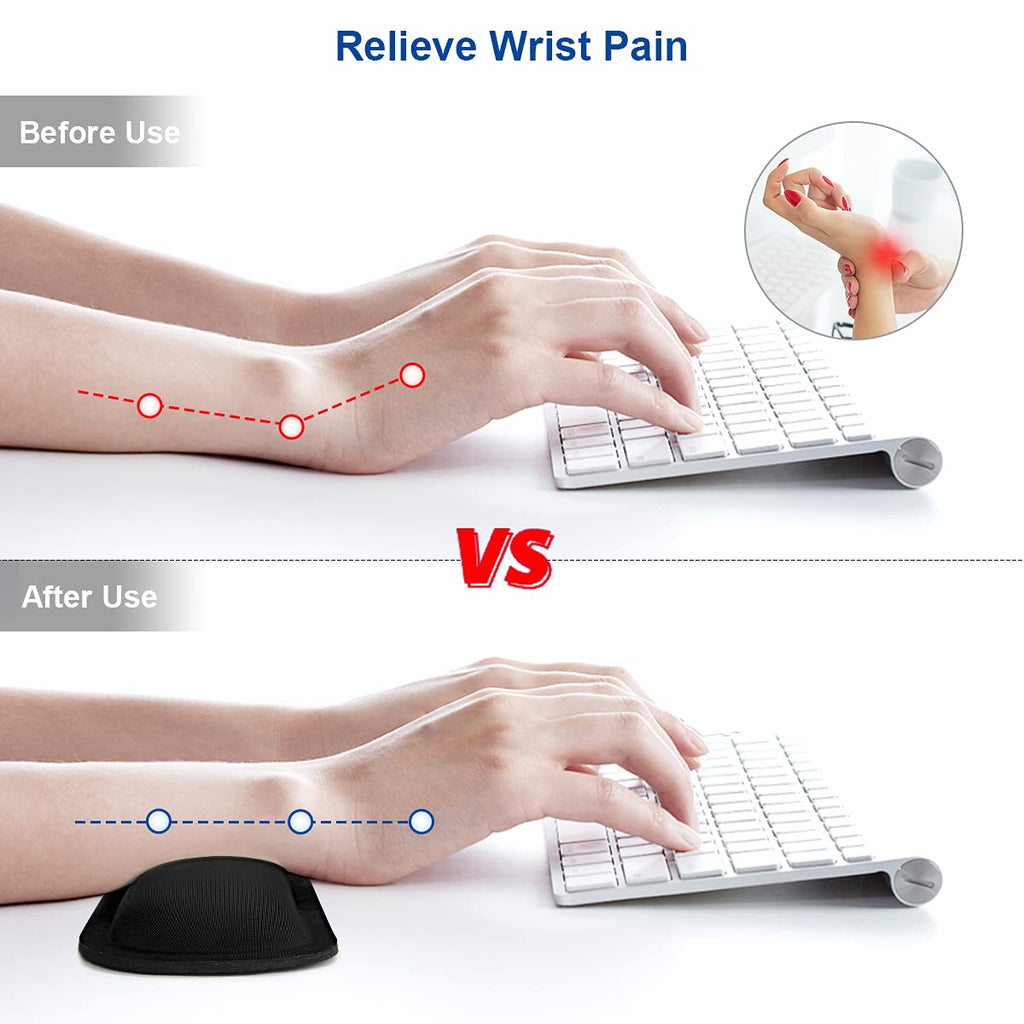 Keyboard Wrist Rest Support Pad Ergonomic Non-Slip Memory Foam Black