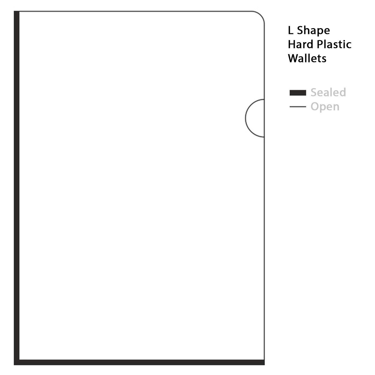 L-Shape Clear Strong A4 Plastic Document Wallet White 22x30.5cm