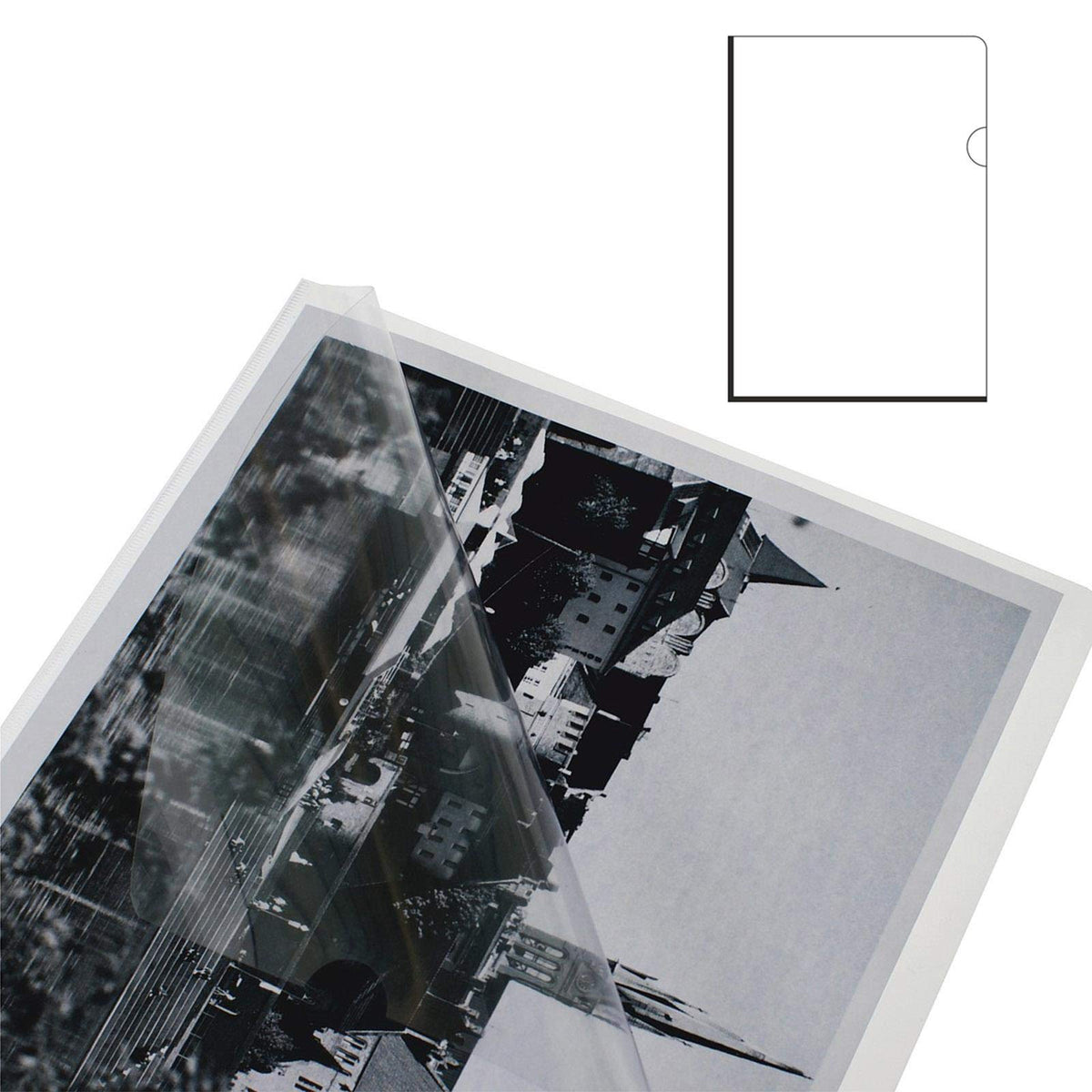 L-Shape Clear Strong A4 Plastic Document Wallet White 22x30.5cm