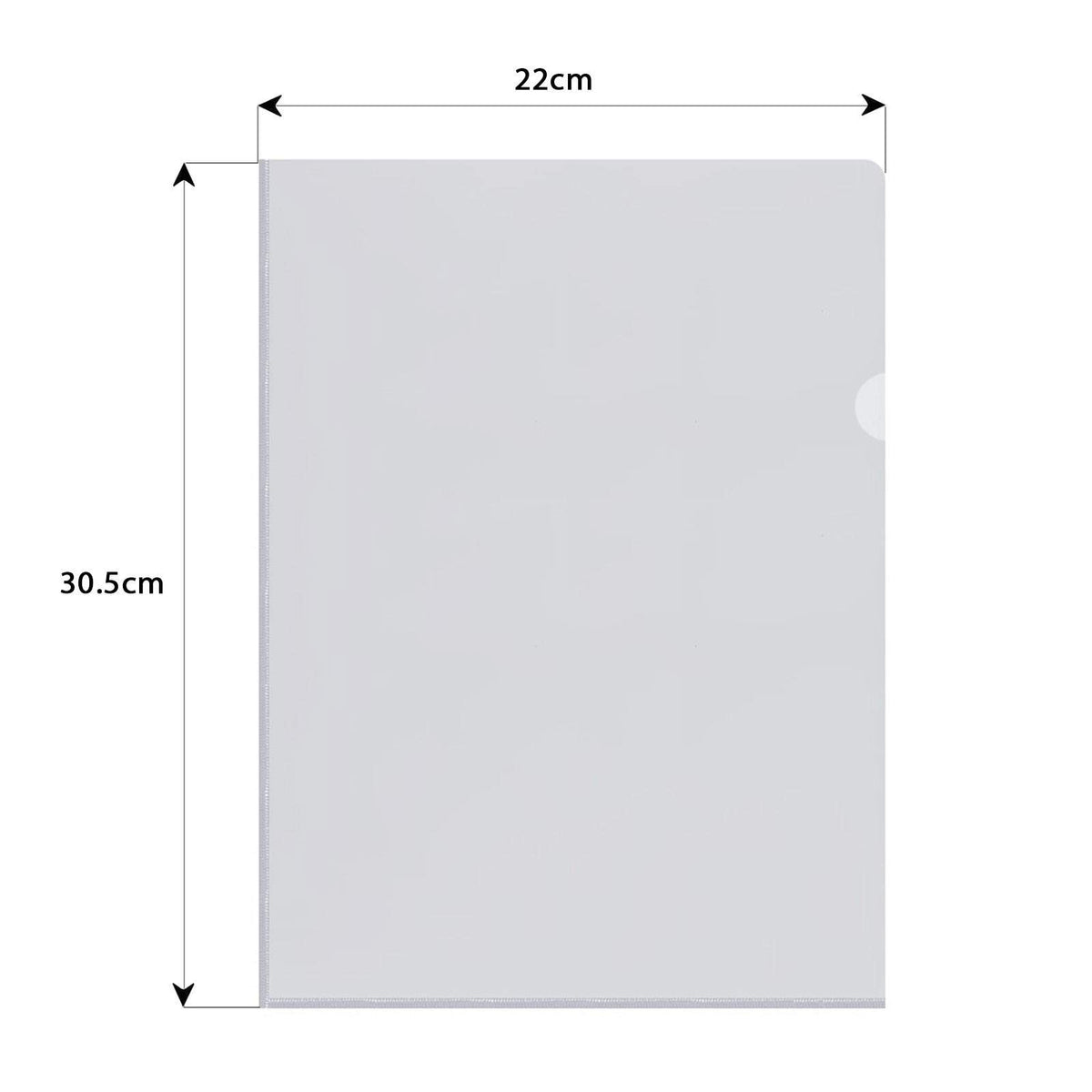 L-Shape Clear Strong A4 Plastic Document Wallet White 22x30.5cm
