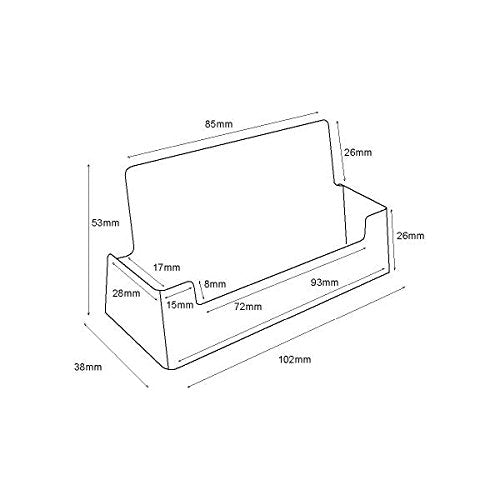Landscape Acrylic Business Card Holder — Single Pocket, Transparent