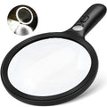 Large Magnifying Glass with Light 10X Illuminated Handheld Lighted Magnifier 24LED 1UV Light for Seniors, Reading, Coins, Jewelry, Close work