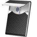 Leather RFID Blocking Metal Business Card Holder with Magnetic Clasp