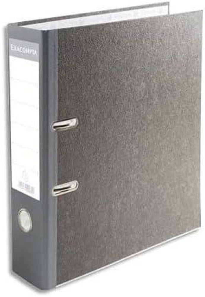Lever arch file marbled paper grey A4, 70mm spine, hole-punched