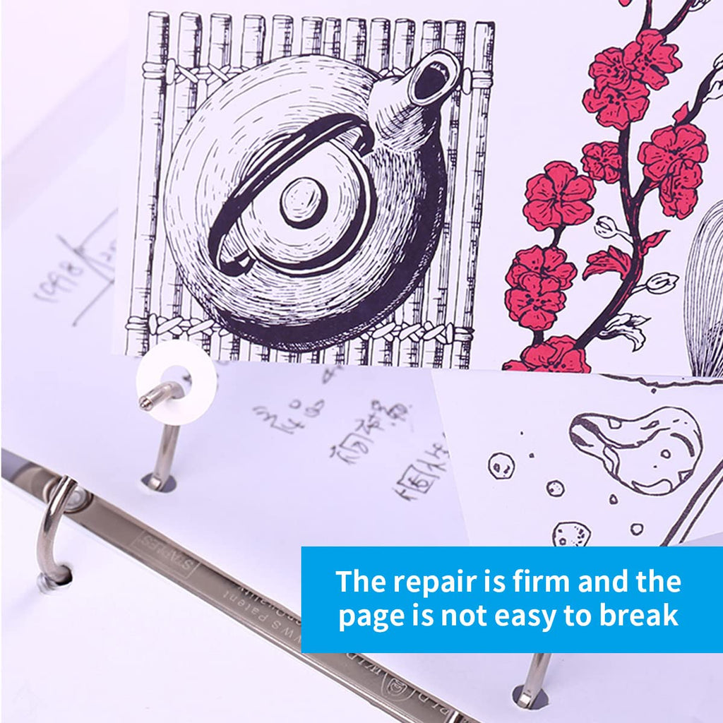 Loose-Leaf Hole Reinforcement Stickers — 250 Waterproof PVC Ring Labels