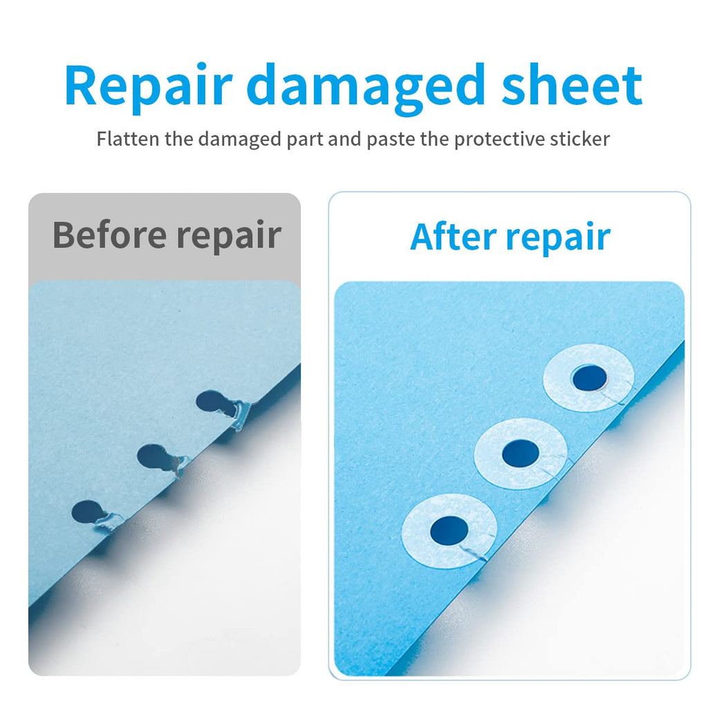 Loose-Leaf Hole Reinforcement Stickers — 250 Waterproof PVC Ring Labels