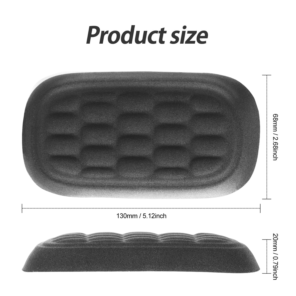 Memory Foam Mouse Wrist Rest Ergonomic Support Black