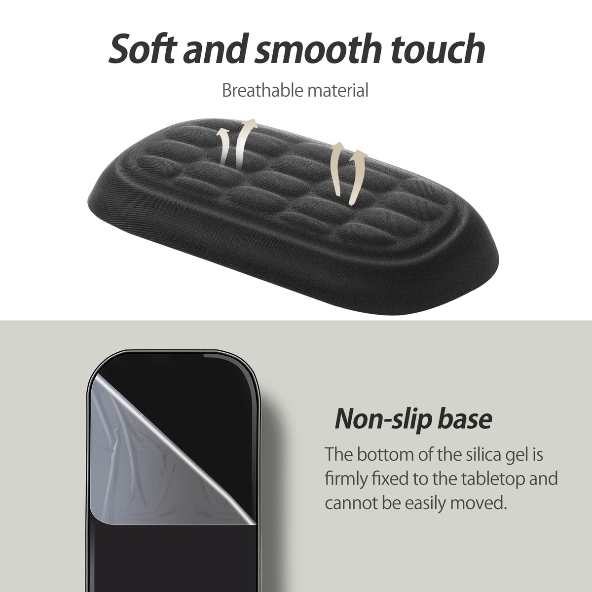 Memory Foam Mouse Wrist Rest Ergonomic Support Black