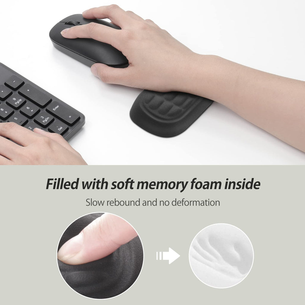 Memory Foam Mouse Wrist Rest Ergonomic Support Black