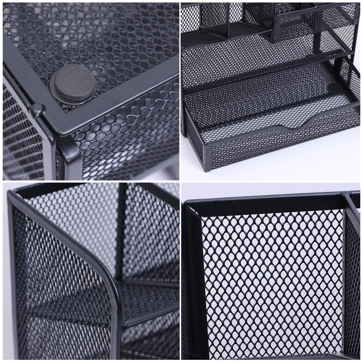 Mesh Pen Holder Organizer with Drawer — Multi-Functional Desk Pencil Holder
