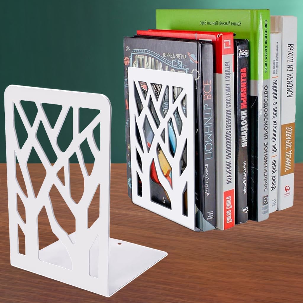 Metal Bookends for Shelves, Tree Design