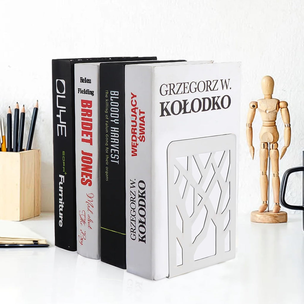 Metal Bookends for Shelves, Tree Design