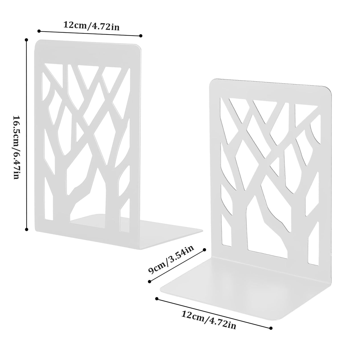 Metal Bookends for Shelves, Tree Design