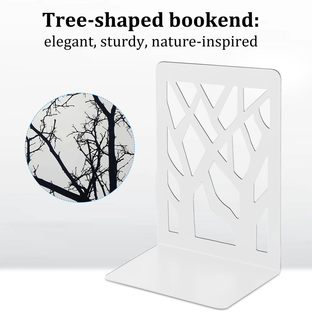 Metal Bookends for Shelves, Tree Design