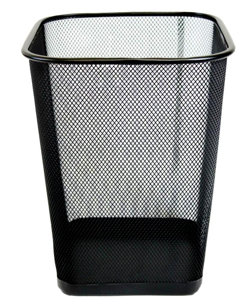 Metal Mesh Square Waste Bin 9 L – Black (Pack of 1)