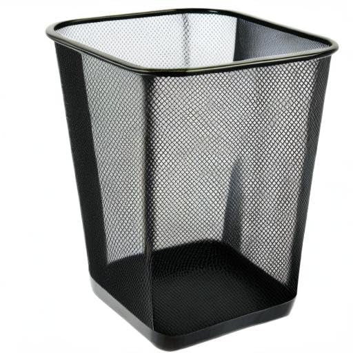 Metal Mesh Square Waste Bin 9 L – Black (Pack of 1)