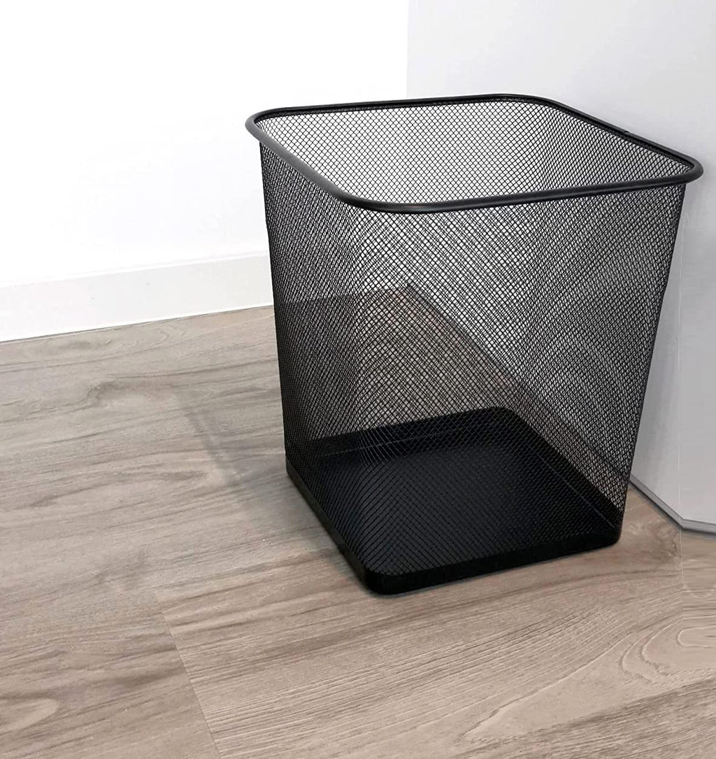 Metal Mesh Square Waste Bin 9 L – Black (Pack of 1)