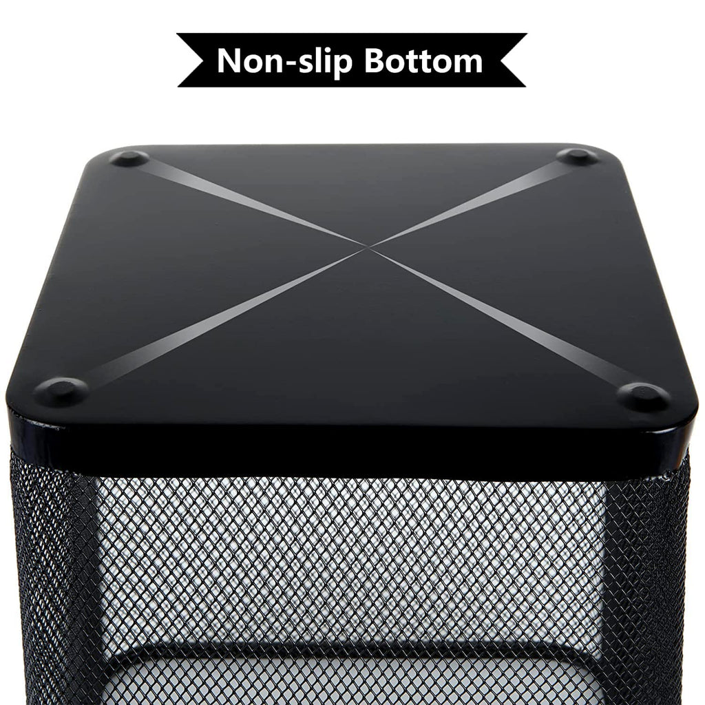 Metal Mesh Square Waste Bin 9 L – Black (Pack of 1)